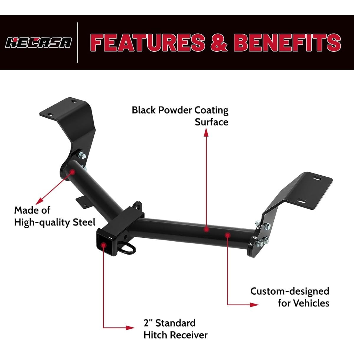 HECASA Class 3 Trailer Hitch Compatible with 2017-2023 Honda CR-V Trailer Tow Hitch 2 Inch Receiver