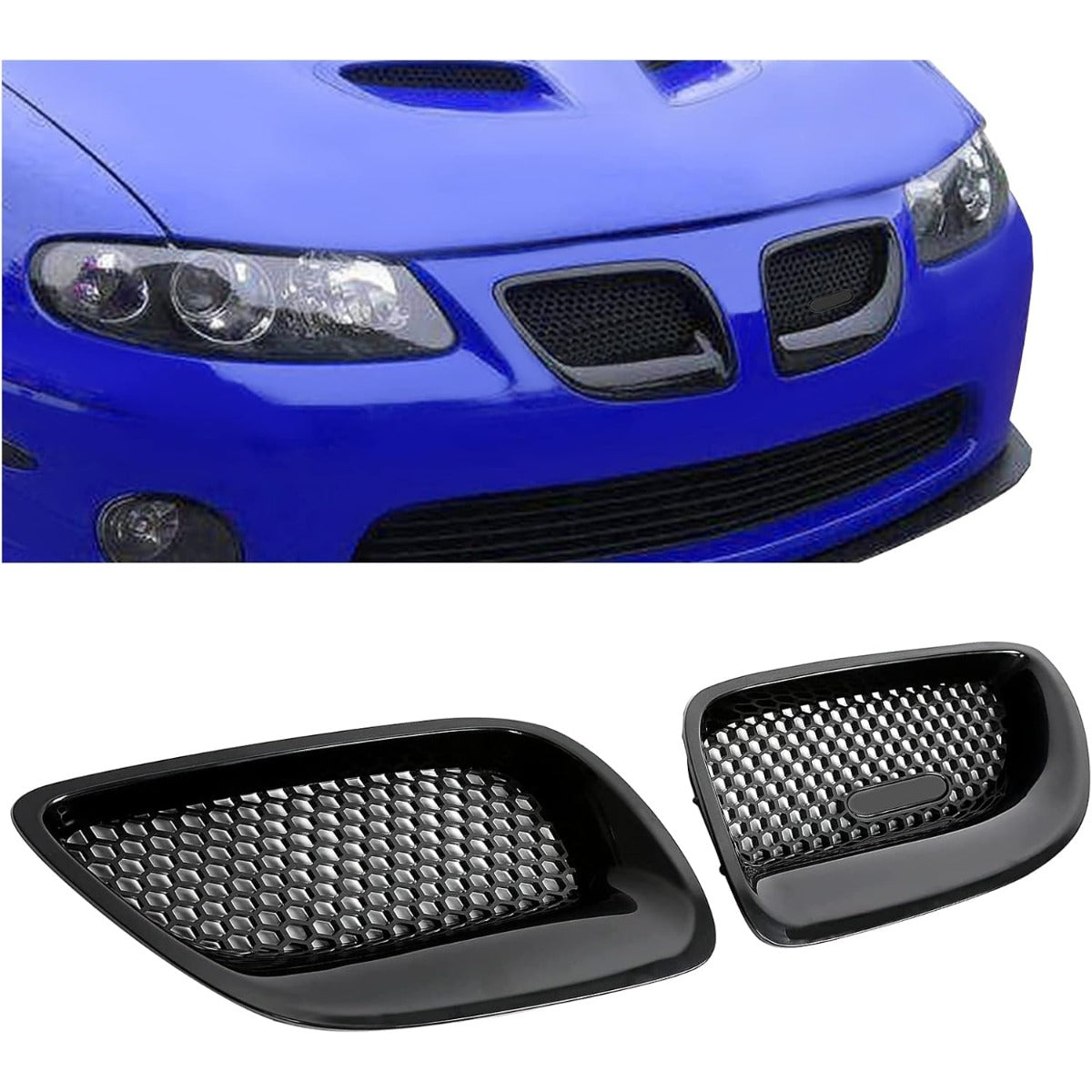 Front Bumper Kidney Grilles Compatible with 2004-2006 Pontiac GTO Base Coupe 2-Door Upper Bumper Kidney Mesh Grills Set Black