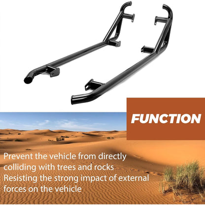Black Nerf Bars Rock Sliders Compatible with 2014-2023 Polaris RZR XP 1000/ Turbo/Turbo S, RZR 900/900 XC/S 900/ S 1000 (2 Doors) Left & Right Side Steps - 2 Seater