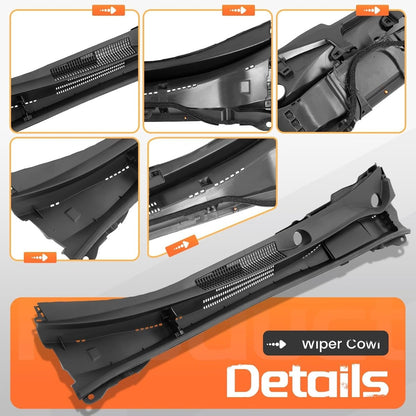 Windshield Wiper Cowl Panel Top Cover Compatible with 2019-2022 Toyota Corolla Without hybrid Replacement for 5570802740 Air Inlet Window Cover Cowl Vent Molding Grille Panel Hood