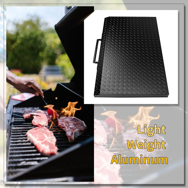 HECASA Black Outdoor 36” Griddle Grill Hard Cover Lid with Handle Waterproof Aluminum Compatible with Blackstone & More LYOM-018V-MB
