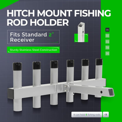 Extender 13" Hitch Mount Fishing Rod Holder Aluminium Fishing Pole