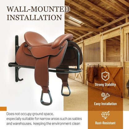 4Pcs Saddle Rack Wall Mounted 22.3 x 11.1 x 8.6 Inch for Horse | Enthusiast, Heavy-Duty Saddle Rack Stand for English and Western Style Saddle Pad Rack, Horse Tack Storage