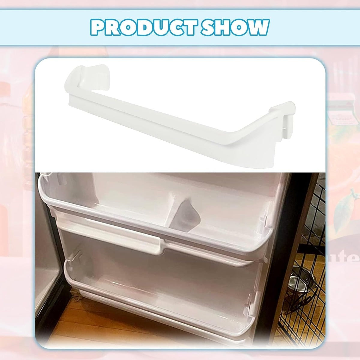 Kojem 240535101 AP3214801 Replacement Door Bar Rack Compatible with Frigidaire Gibson Kelvinator Westinghouse Refrigerator Door Shelf Top and Bottom Replace for PS735091 AH735091 EA735091