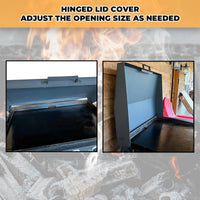 Load image into Gallery viewer, Kojem 36 inch Hinged Lid Cover Compatible with Blackstone Griddle Grill Lid Hard Cover with Rear Grease Collection Powder Coated Black LYOM-018-B
