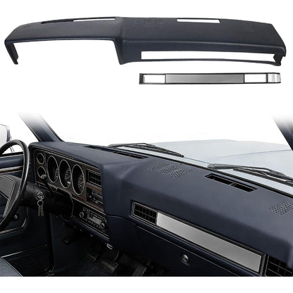 ECOTRIC Dash Board Cover & AC Vent Plate Compatible with 1981-1991 Chevy Blazer Suburban GMC Jimmy | Dark Blue, Two Packages