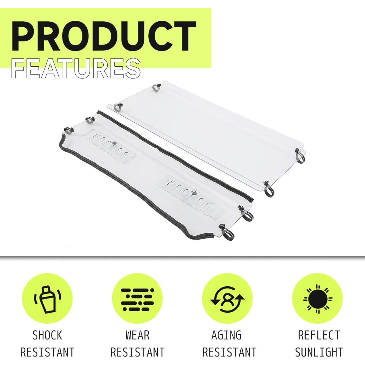 Vented Windshield Compatible with Kubota RTV 900, RTV 900XT, RTV 900XTG (NOT for RTV X900) Full Clear Windscreen