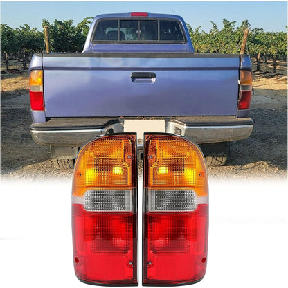 ECOTRIC Tail Light Brake Lamp Driver Left & Passenger Right Taillight W/Bulb Compatible with 1995-2000 Toyota Tacoma Halogen Rear Tailight Replacement for TO2800116 TO2801116 8156004030 8155004030