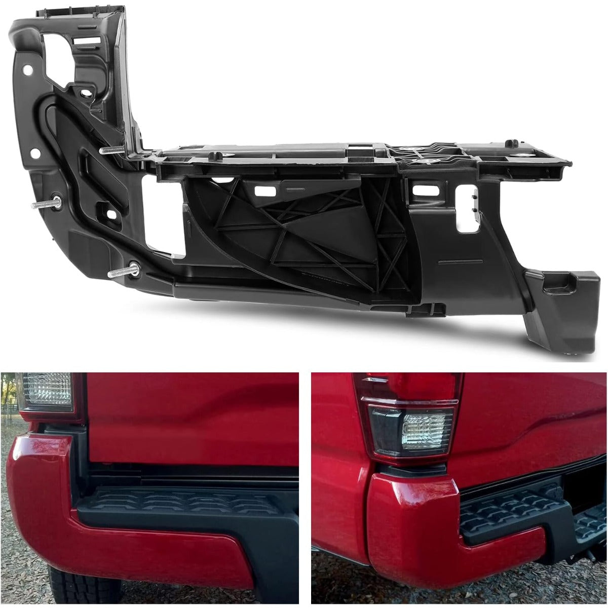HECASA Rear Bumper Outer Extension Insert Bracket Passenger Side RH Compatible with Tacoma 2016-2023 Replacement for 52153-04010 TO1105136