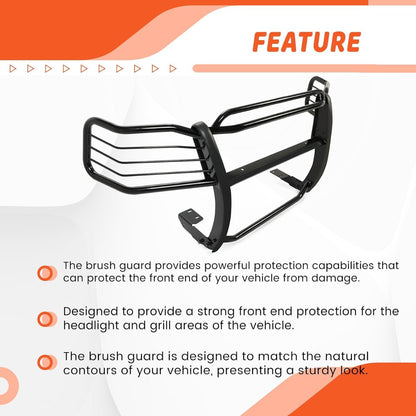 Kojem Brush Guard Compatible with 2003-2017 Ford Expedition Steel Front Bumper Grill Grille Guard Protection Protector Black Power Coated