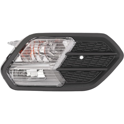 HECASA Front Right Fog Light&Bezel Compatible with 2017-2019 Ford Escape Kuga Front Bumper Fog Driving Light Lamp Black Cover Trim Clear Lens Replacement for FO2521194 FO1039164 Passenger Side