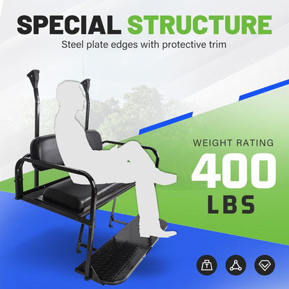 Flip Folding Rear Back Seat Kit Compatible with 2004 and Up Club Car Precedent/Tempo/Onward Gas or Electric Models Golf Cart Flip Rear Seat Kit Fold Down Black LYA-098SA+LYA-098SB
