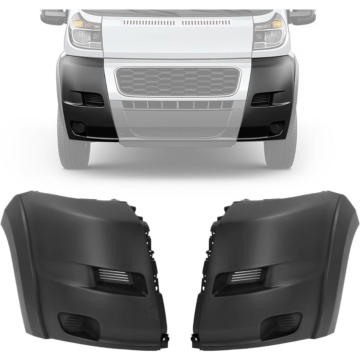 KUAFU 2PCS Bumper End Cap Compatible with 2019-2022 Ram Promaster