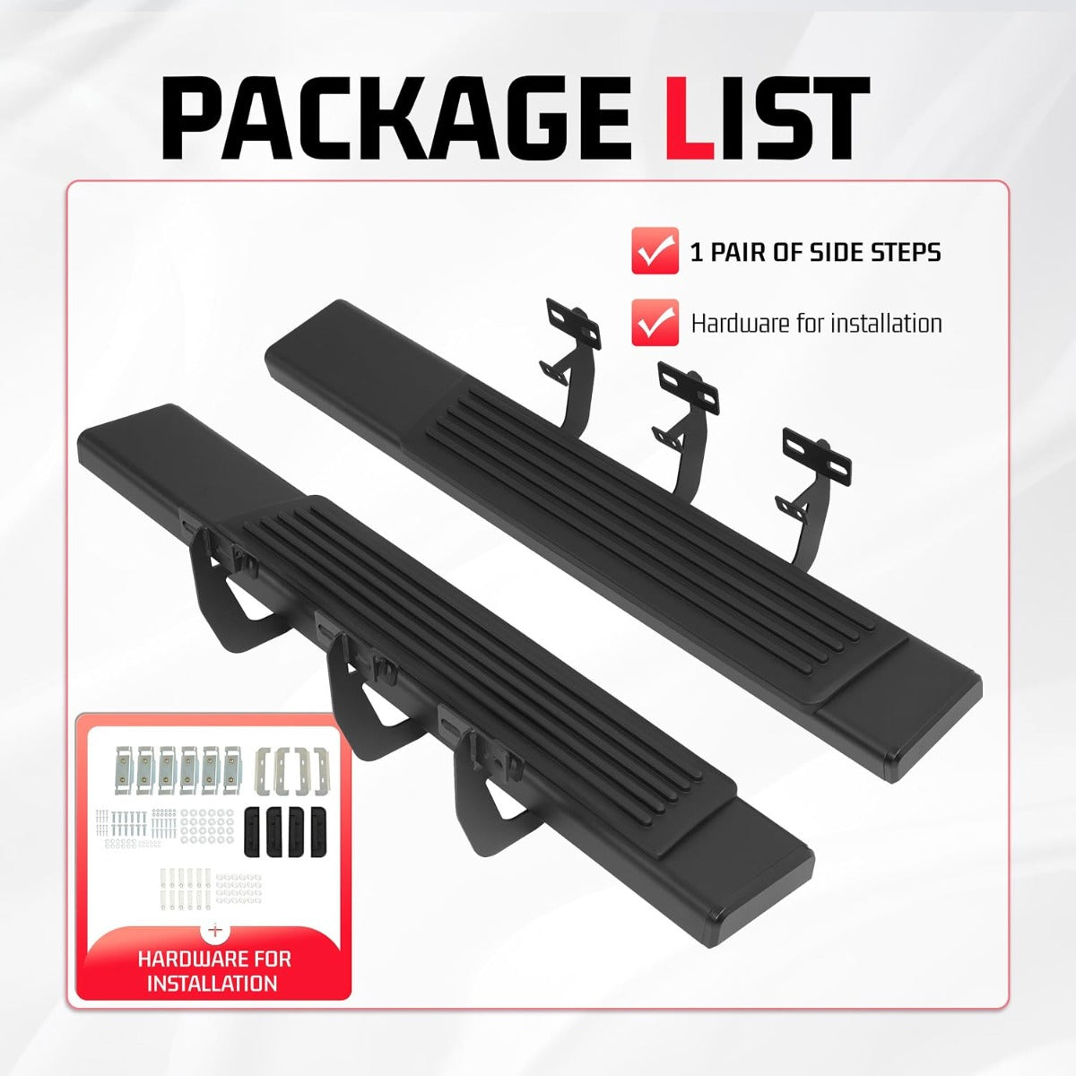 Side Steps Compatible with 2009-2026 Dodge Ram 1500 2500 3500 Classic Regular Cab Running Boards Step Bars Steel+Plastic Powder Coated+Textured Black