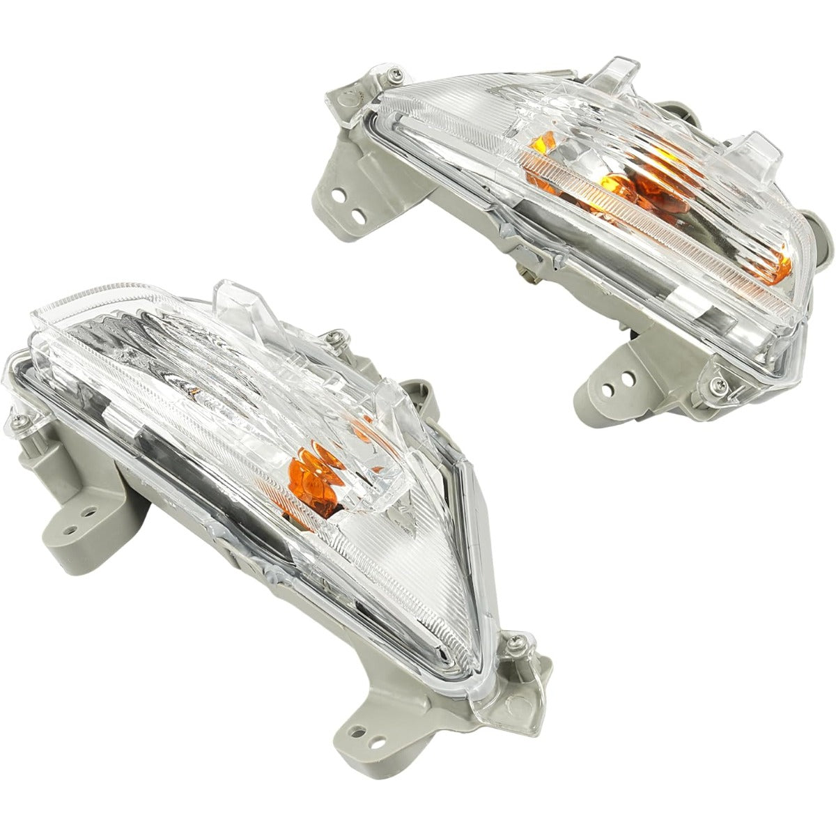 HECASA Pair Bumper Turn Signal Lights Compatible with 2014-2016 Mazda 3 Front Turn Signal Lamp Driver & Passenger Side Clear Lens Replacement for MA2530119 MA2531119 B45A51350A B45A51360A
