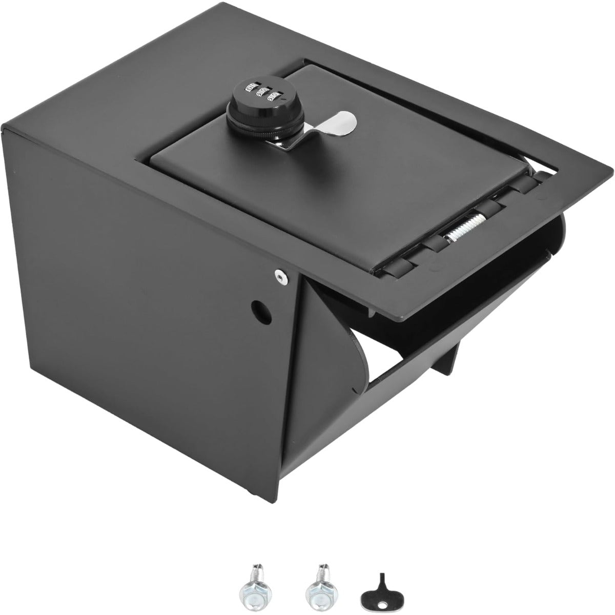 ALMULOO Center Console Lock Safe Gun Box Compatible with 2011-2019 Ford Explorer Powder Coated Heavy Duty Steel Console Organizer Locking Vault Storage with 3-Digit Combo Password