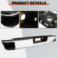 Load image into Gallery viewer, Rear Step Bumper Assembly Compatible with 2014-2019 Chevy Chevrolet Silverado &amp; GMC Sierra 1500 Chrome Replacement for GM1103176 GM1103175 (W/O Sensor Holes W/Conner Step Hole) LYAM-365S-1
