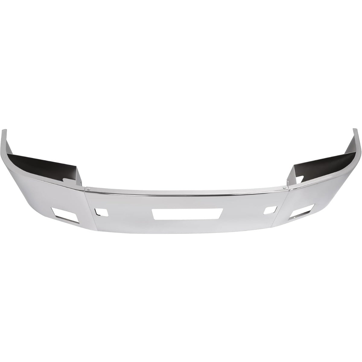 ALMULOO Front Bumper 3Pcs Comaptible with 2006-Up Peterbilt 386 Steel Chrome Silvery