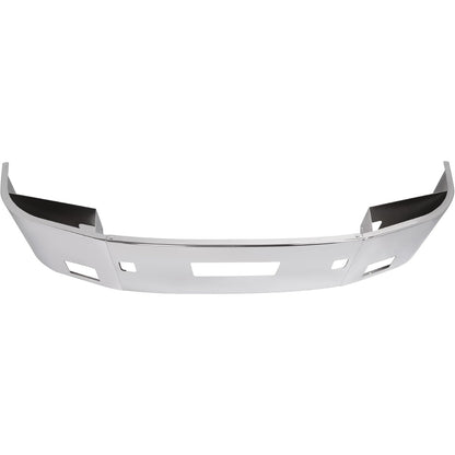 ALMULOO Front Bumper 3Pcs Comaptible with 2006-Up Peterbilt 386 Steel Chrome Silvery