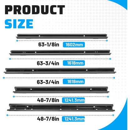 Truck Bed Crossmember Repair Kit Compatible with 2001-2006 Chevrolet Silverado 2500 HD Floor Support Rails Electrophoresis Steel Black