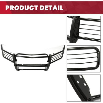 Brush Guard Compatible with 2007-2014 Chevy Chevrolet Suburban Tahoe Avalanche 1500 (New Body Style) Grille Grille Guard Front Bumper Protector Steel Powder Coated Black