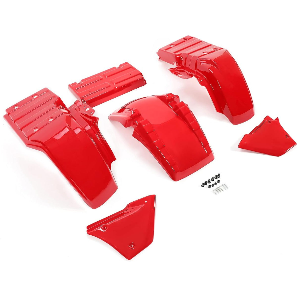 KUAFU Complete Fender Kit 6Pcs Compatible with 1985-1987 Honda Big Red 250 ATC250ES Protection Guard Red Plastic