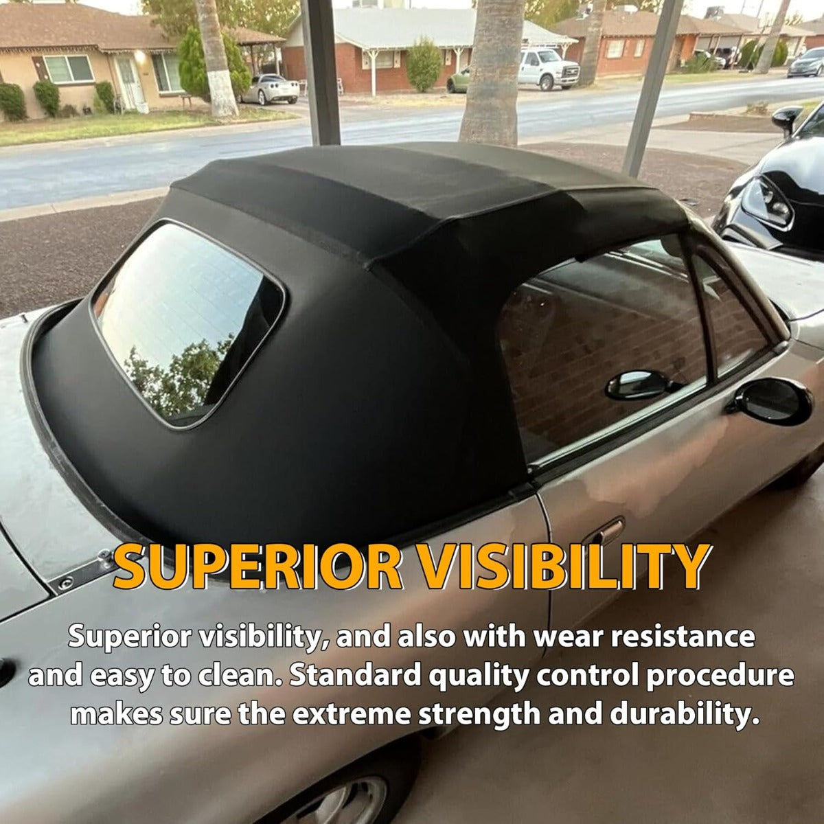Convertible Soft Top for 1990-2005 Mazda Miata Sailcloth Vinyl Top w/Heated Glass Window Black