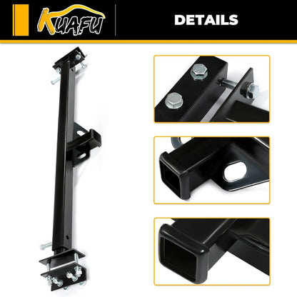 2 Inch Towing Hitch Receiver Adjustable Accessories Trailer Hitch RV Trailers 5th Wheel Camper Bumper Receiver Powder Coated Steel Black LYAM-703S