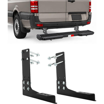 Rear Step Bracket Compatible with 2007+ Mercedes-Benz Sprinter 1500 2500 Rear Running Board Bumper Guard Bracket Kit