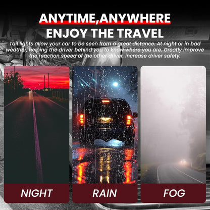 HECASA Pair LED Tail Lights Compatible with 2007-2014 Chevy Chevrolet Suburban Tahoe GMC Yukon/Yukon XL Taillight Rear Brake Lamp w/C-Shape LED Tube Bar Clear Lens Black Housing Left&Right Side