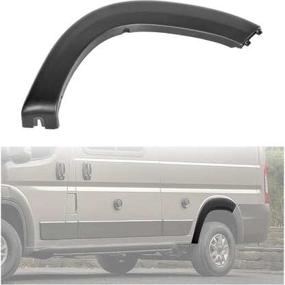 KUAFU Bumper Molding Trim Fender Flare Compatible with 19-22 Ram ProMaster | Rear; Compatible with 2019-2022 Dodge Ram ProMaster 1500 2500 3500 Wheel Flare; PP Plastic Black Left Driver Side