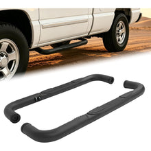 Side Steps Compatible with 1999-2018 Chevy Chevrolet Silverado & GMC Sierra 1500 2500 2500HD 3500 3500HD Regular Cab Running Boards Step Bars Steel+Plastic Powder Coated Black