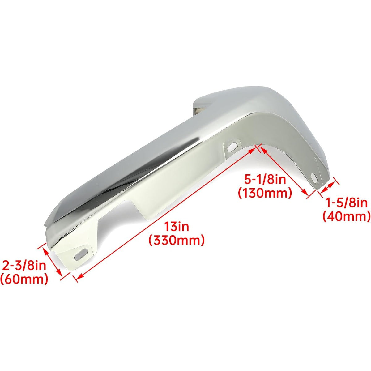 KUAFU Rear Bumper End Caps RH Compatible with 2016-2023 Toyota Tacoma w/o Parking Sensors Holes Chrome Covers Corner Extension Replacement for TO1105131