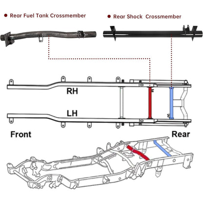 KUAFU Truck Shock Mount Kit Compatible with 1999-2006 Chevy Silverado & GMC Sierra 1500, 2500, 2500HD - Black Steel Alloy Mount Brackets - Easy Installation, No Bed Removal - 2 Pack