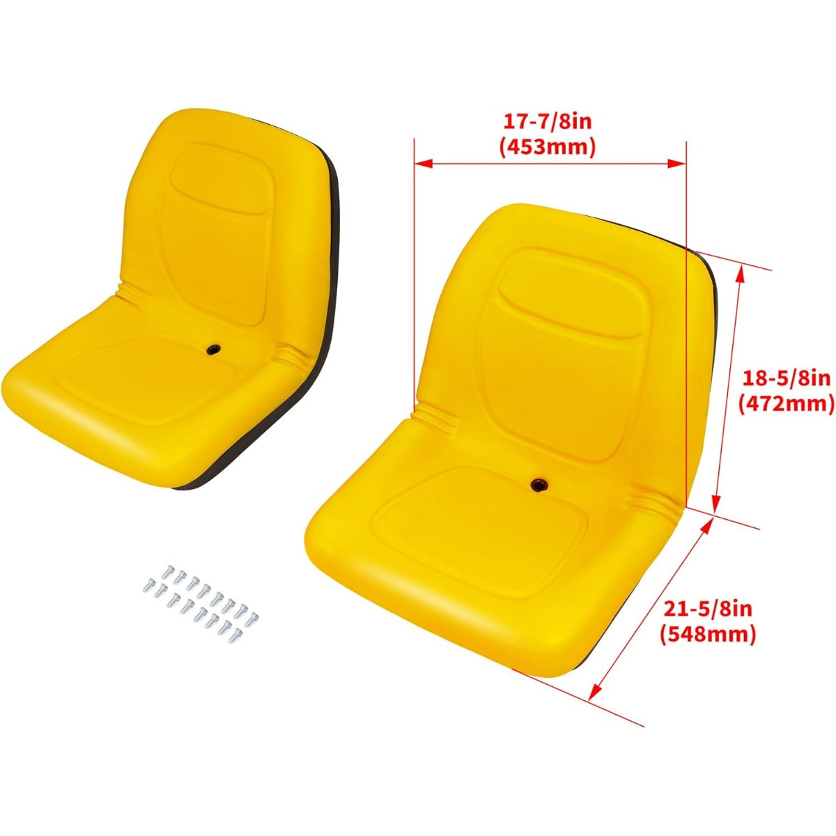 Tractor Seat Compatible with John Deere 4X2HPX 4X4HPX XUV 620i XUV 850D Gator Yellow Plastic (PU)