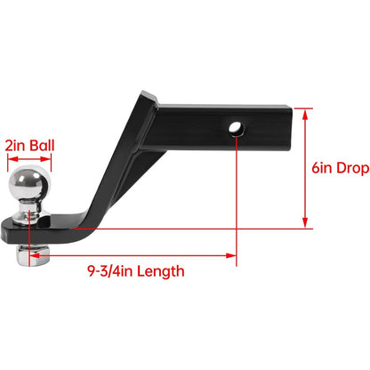 Trailer Hitch Ball Mount with 2 Inch Trailer Ball Fits 2-Inch