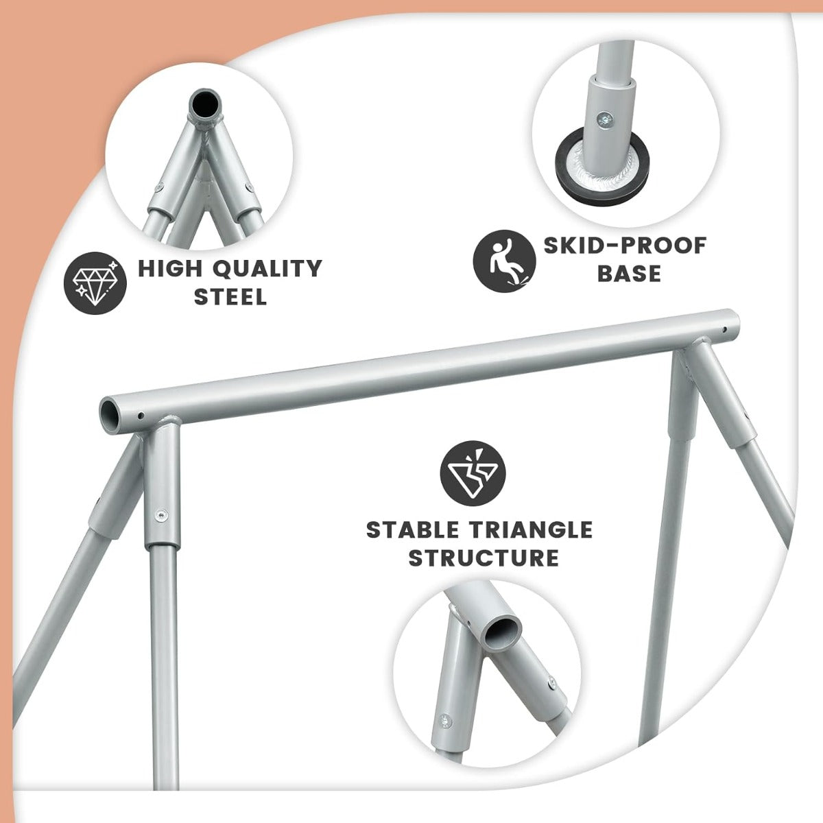 ECOTRIC 8.1FT Aerial Yoga Swing Stand Steel Frame Triangle Structure for | Indoor Outdoor Use, 550lbs Capacity