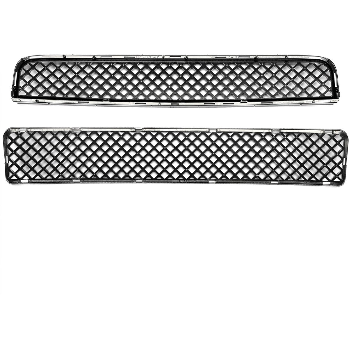 HECASA Front Upper + Lower Grill Compatible with 2005-2010 Scion tC Bumper Cover Mesh Hood Grille Black 2Pcs Replacement for SC1200104 SC1036105