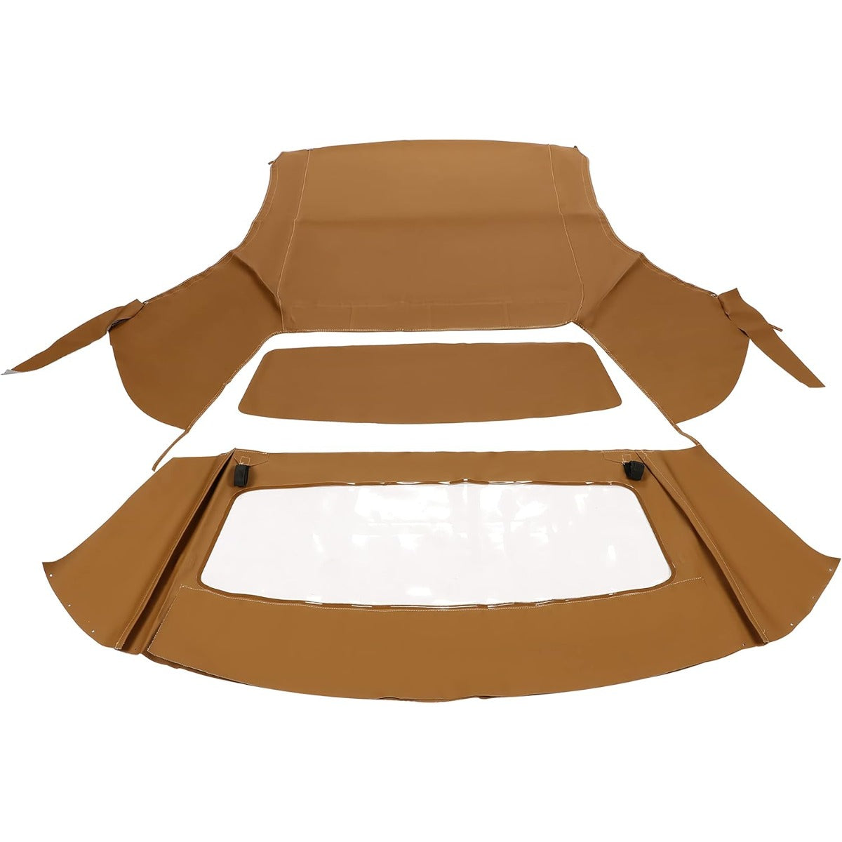 Convertible Soft Top for 1994-2004 Ford Mustang, Soft Roof Replacement with Clear Plastic Window, Premium Grade Brown Sailcloth Vinyl