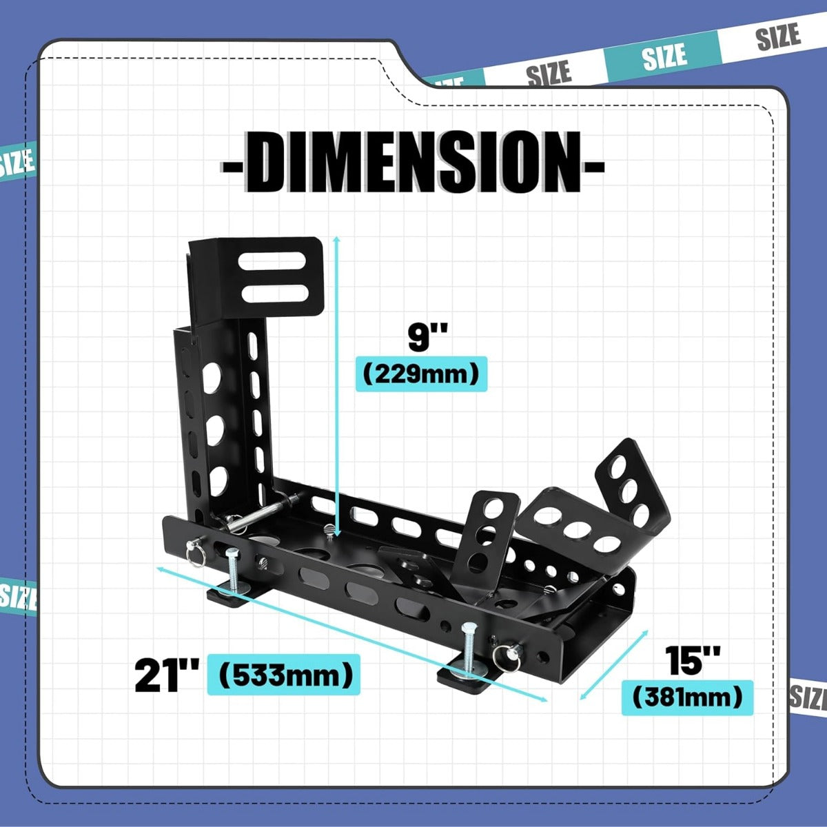 Motorcycle Wheel Chock Trailer 3000lb Capacity, Adjustable Motorcycle Front Tire Stand Chock for Trailer Truck Garage Fit for Most Crusier Sports Dirt Bikes Tire Size 14 Inches-22 Inches Wheels LYA-044