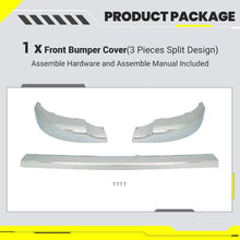 KUAFU Front Bumper Cover Upper Trim Cap Compatible with 2011-2014 Chevy Chevrolet Silverado 2500 3500 HD GM1014106, 25883355 ABS Plastic Chrome Replacement Only 3PCS-Silvery