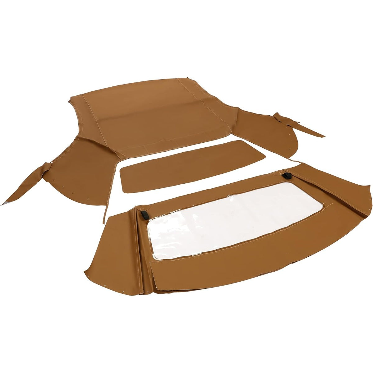 Convertible Soft Top for 1994-2004 Ford Mustang, Soft Roof Replacement with Clear Plastic Window, Premium Grade Brown Sailcloth Vinyl