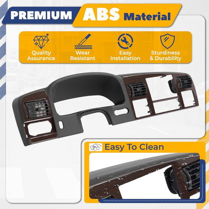 Dash Finish Panel Compatible with 2005-2007 Ford F-250 F-350 F-450 F-550 Super Duty Dash Board Cluster Bezel Cover Replacement for 5C3Z25044D70DAA Plastic Carbon Fiber Printing & Textured