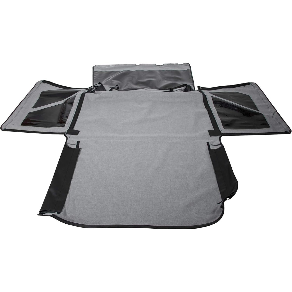 Soft Top Replacement Compatible with 1986-1994 Suzuki Samurai, Black Sailcloth Vinyl Soft Roof with Tinted and Zip Out Windows