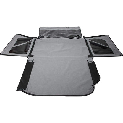 Soft Top Replacement Compatible with 1986-1994 Suzuki Samurai, Black Sailcloth Vinyl Soft Roof with Tinted and Zip Out Windows