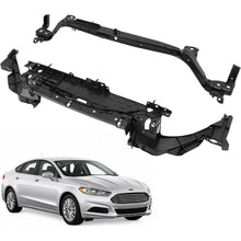 ALMULOO Radiator Mount Core Support & Upper Tie Bar Compatible With 2013-2016 Ford Fusion Replacement for DS7Z8A284A DS7Z16138B Upper Rad Support Bracket Brace Frame Assembly Crossmember Panel