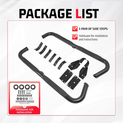 ALMULOO Steps Compatible with Cherokee 4 Door Running Boards Step Bars