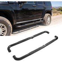 Running Boards Compatible with 2006-2010 Hummer H3 4-Door | Side Nerf Bars Running Boards Step Rails Steel+Plastic Powder Coated Black