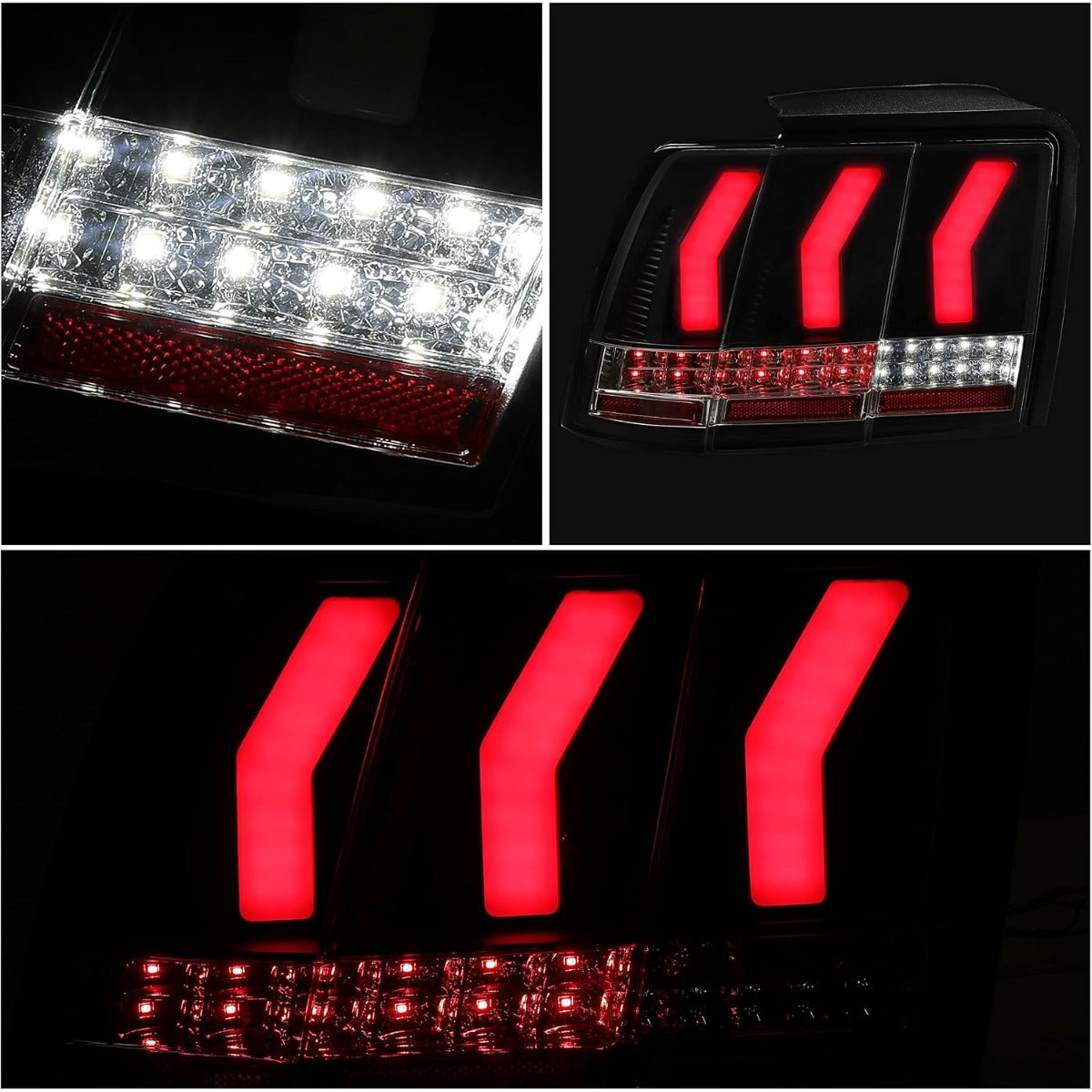 HECASA LED Tail Lights Compatible with 1999-2004 Ford Mustang