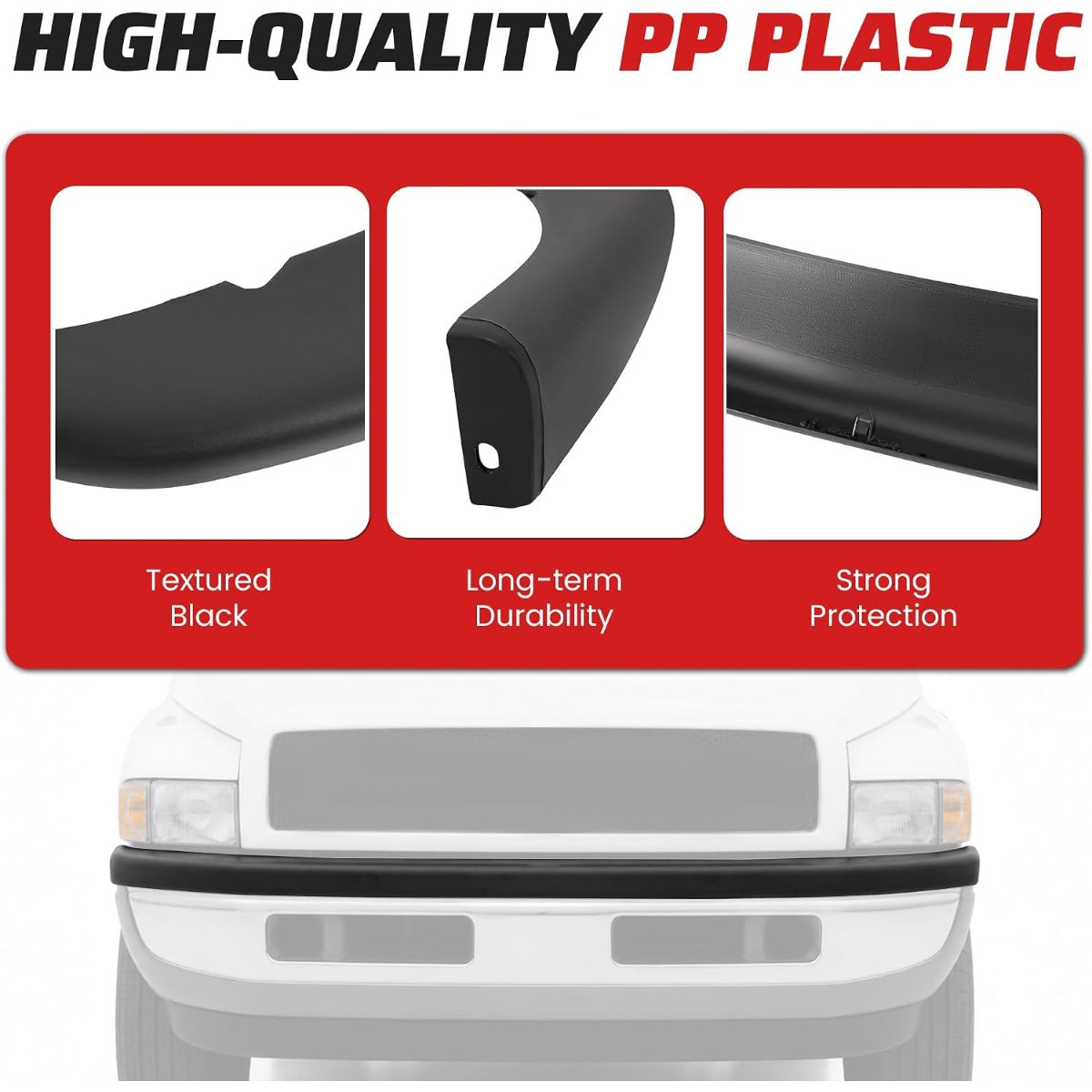 ALMULOO Front Bumper Cover Compatible With 1994-2002 Dodge Ram 1500 2500 3500 Base Replacement for 55076610AB CH1000160 Upper Bumper Panel skin Fascia Face Overlay Plastic PP Textured Black